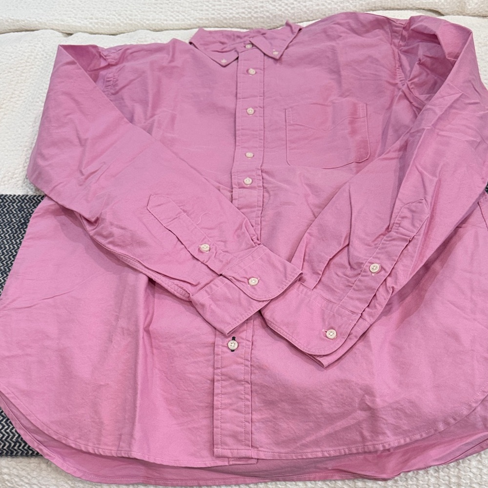 Gitman Bros Men's Casual Pink Button Down Oxford Shirt With Pocket , Size XL,New